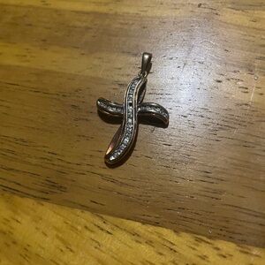 Elegant 10k Gold ADL vintage Diamond Cross Pendant